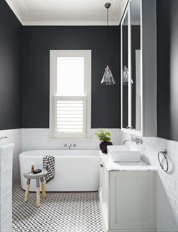 Baño blanco y negro: estilo y elegancia en dos colores