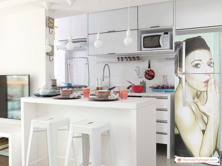 Refrigerador adhesivo: 30 imágenes con hermosos estampados para que te inspires