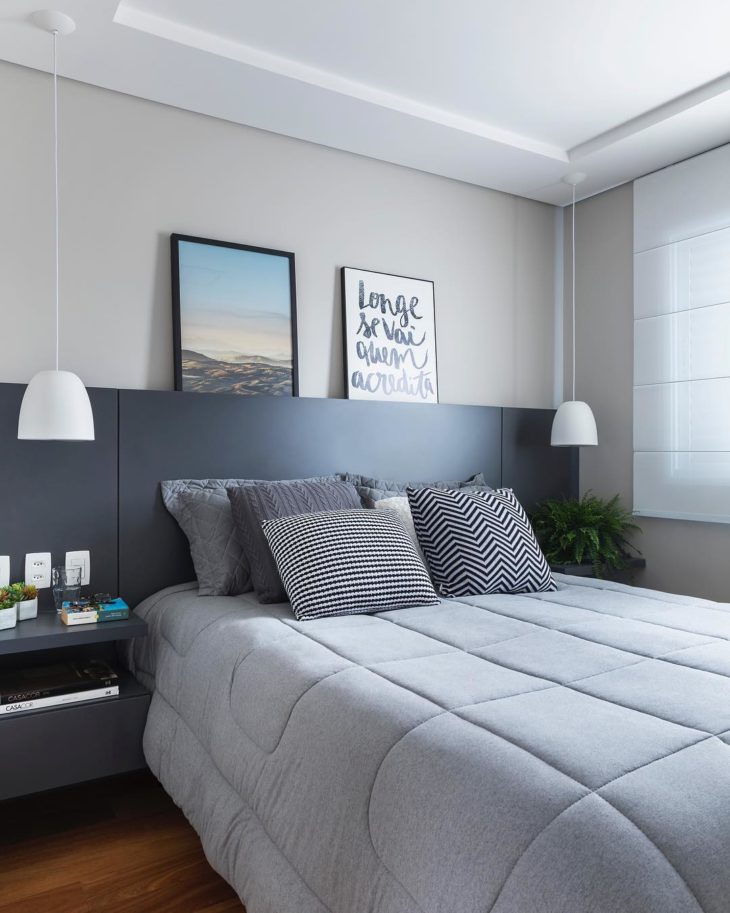 Habitación gris: 70 ideas elegantes para agregar color a la habitación