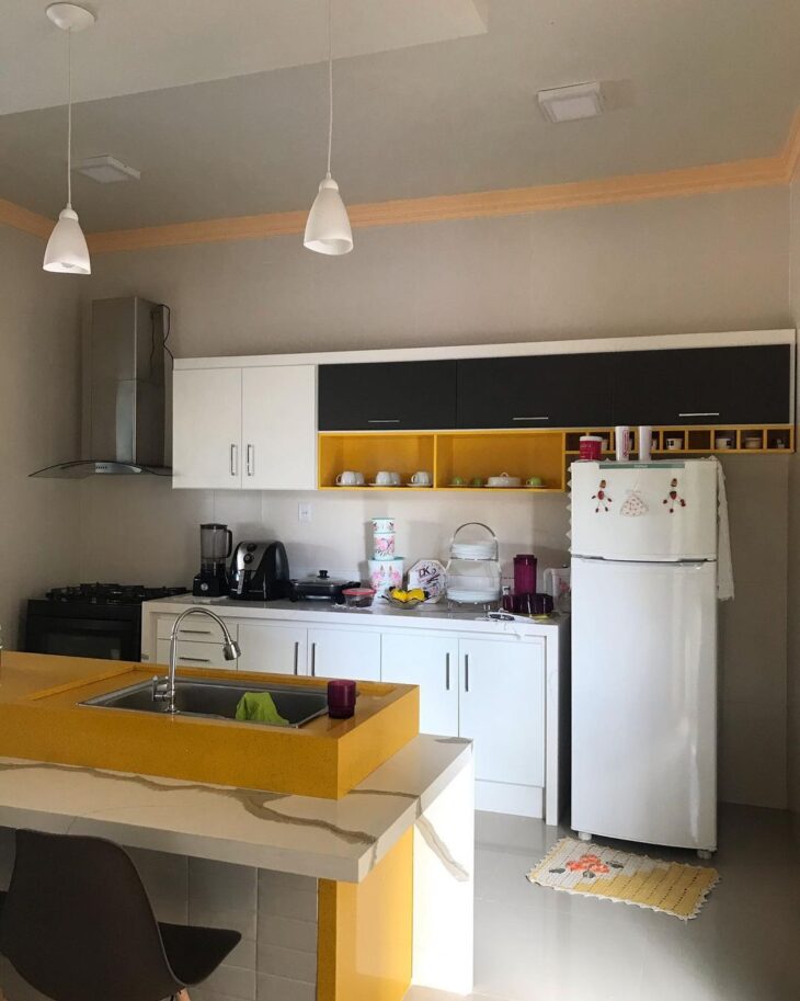 65 fotos de gabinetes de cocina amarillos para una decoración atrevida y colorida