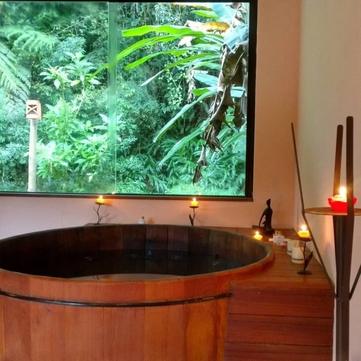50 ideas de bañeras de hidromasaje de madera para relajarse con estilo